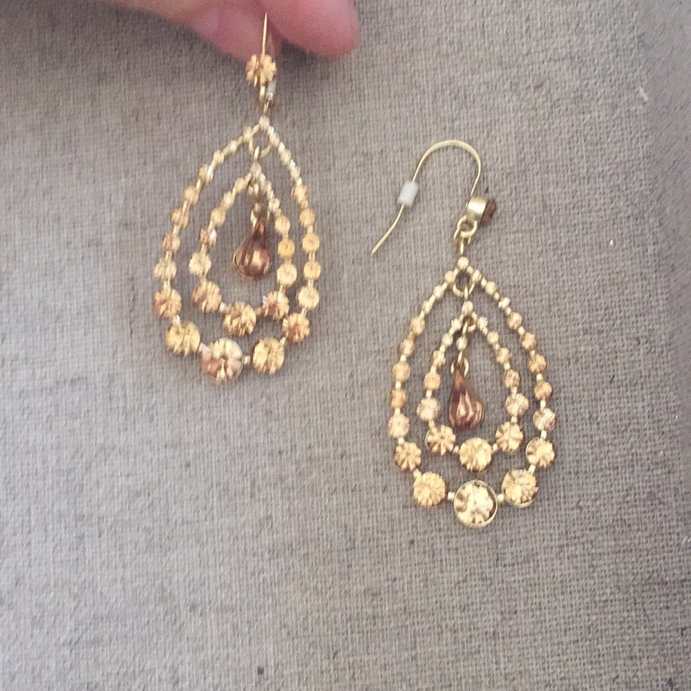 Champagne colored chandelier earrings